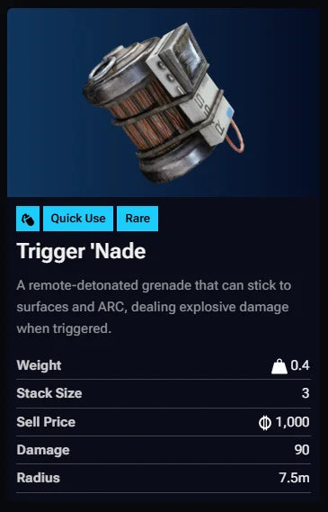 x120 trigger nades (ARC Raiders)